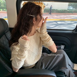 Suxi เสื้อกันหนาว ผ้าถัก คอสี่เหลี่ยม แฟชั่นฤดูใบไม้ร่วง สไตล์เกาหลีวินเทจ