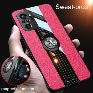 Xiaomi Poco M5s 4G ผ้าทวีต นุ่ม กึ่งยืดหยุ่น ประกบสี แหวน เคส