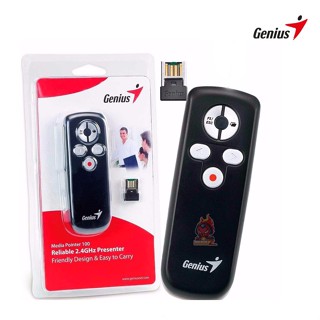 PRESENTER ( รีโมทควบคุมคำสั่งไร้สาย ) GENIUS MEDIA POINTER 100 USB Red Laser