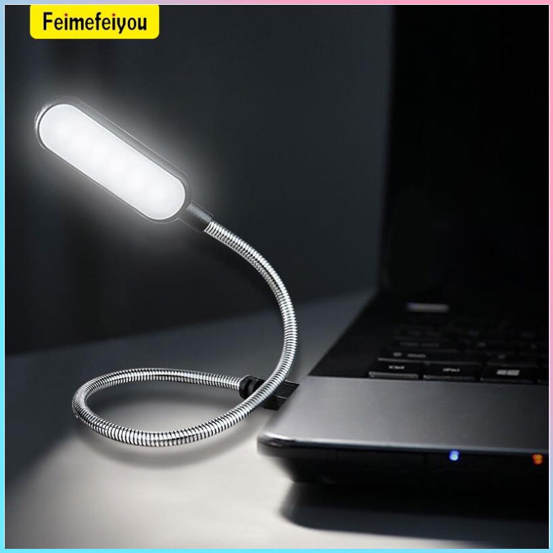 ซื้อ โคมไฟตั้งโต๊ะ USB LED 6 ดวง แบบพกพา ยืดหยุ่น สําหรับพาวเวอร์แบงค์ หนังสือ ขนาดเล็ก อ่านหนังสือ แล็ปท็อป โน้ตบุ๊ก คอมพิวเตอร์ PC