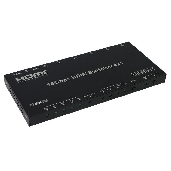 NEXIS รุ่น HSW41A 4K@60 4 IN 1 OUT HD SWITCHER WITH AUDIO EXTRACT