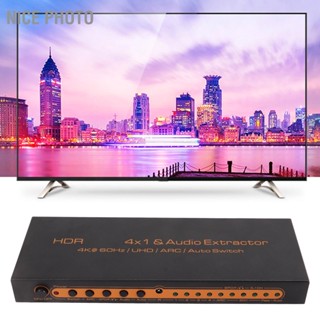 Nice photo 4K 60Hz HD Multimedia Interface 2.0 Switcher 4 Port Supports HDR for TV US Plug 100‑240V