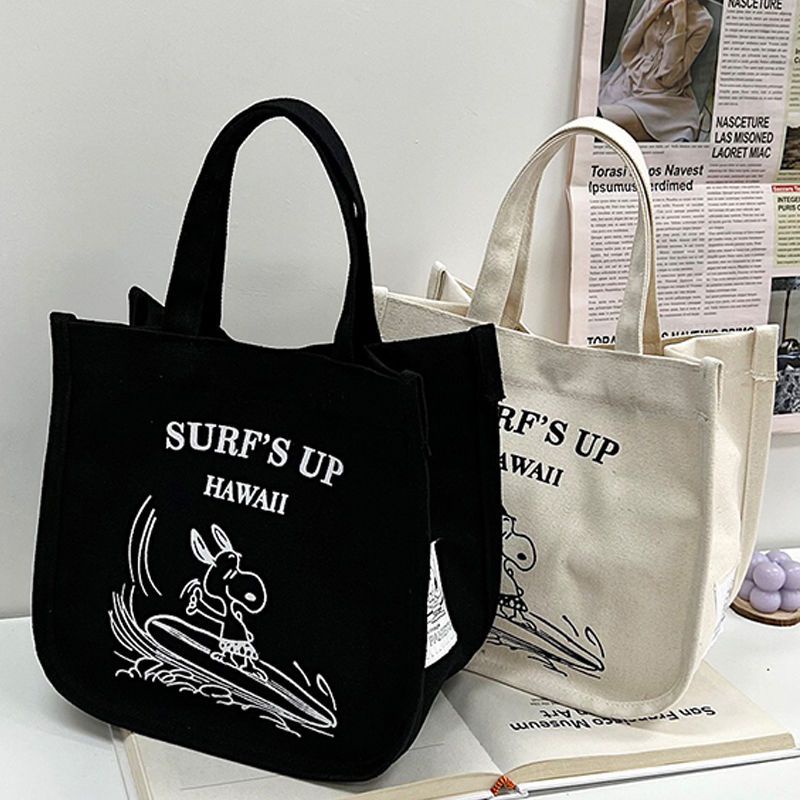 ผ้าใบ กระเป๋าถือขนาดเล็กแบบพกพาแฟชั่นแม่กระเป๋าความจุขนาดใหญ่ tote bag