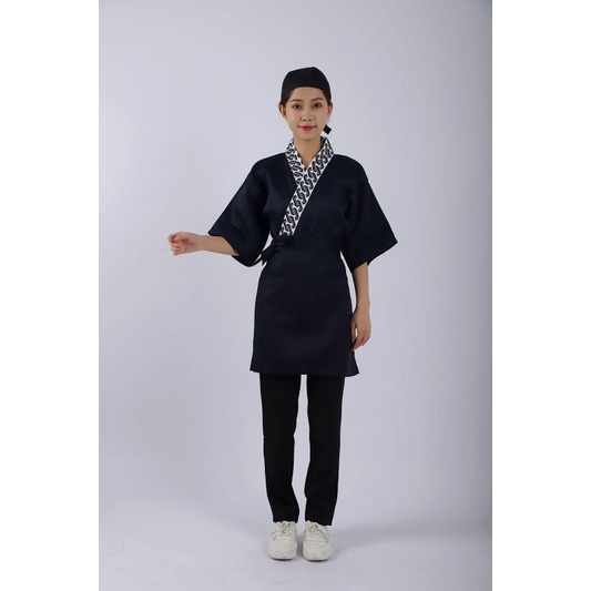 [Miaomiao] [Dashi Japan Cuisine Clothes 1] Japanese Sushi Kimono Ramen Shop Chef Clothes โพลีเอสเตอร