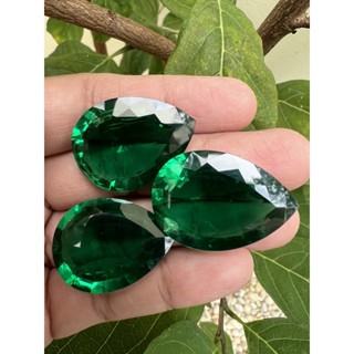 Synthetic Nano Green Emerald 15x22mm 14 carats