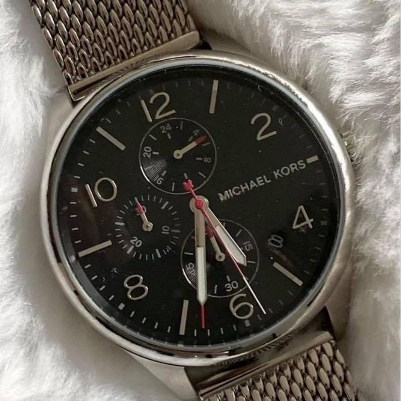 นาฬิกา Michael Kors MK8437 Brecken Chronograph Stainless Steel หน้าปัดสีน้ำเงิน สำหรับผู้ชาย