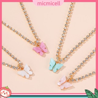 (micmicell) สร้อยคอโซ่ จี้รูปผีเสื้อ เครื่องประดับแฟชั่นสตรี