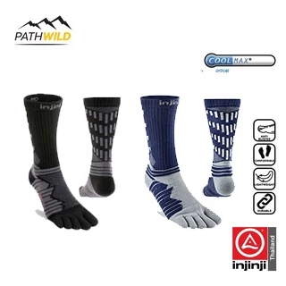 INJINJI ULTRA RUN CREW COOLMAX ถุงเท้าแยกนิ้ว เหมาะกับการวิ่ง การออกกำลังกายที่หนักหน่วง
