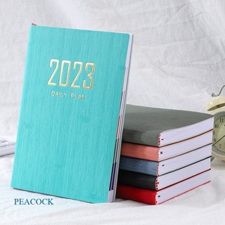 Peacock 2023 สมุดโน้ตไดอารี่ ขนาด A5 แบบพกพา สําหรับสํานักงาน โรงเรียน
