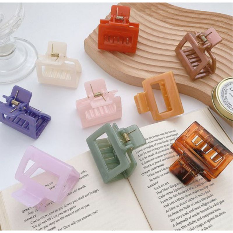 GGK-กิ๊บหนีบผมเจลลี่สี่เหลี่ยมขนาด7cm.(พร้อมส่งจากไทย)🦋
