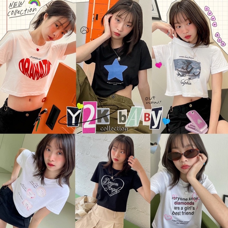 (oversize.summer) เสื้อครอป Baby Tee-y2k baby (พร้อมส่ง)