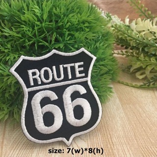 Route66 ตัวรีดติดเสื้อ อาร์มรีด อาร์มปัก ตกแต่งเสื้อผ้า หมวก กระเป๋า แจ๊คเก็ตยีนส์ Racing Embroidered Iron on Patch