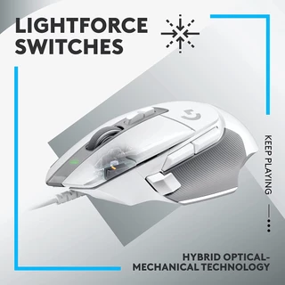 Logitech G502 X Gaming Mouse USB (เมาส์เกมมิ่ง สวิตช์ไฮบริดออปติคอล-แมกคานิคอล LIGHTFORCE รุ่นแรก)