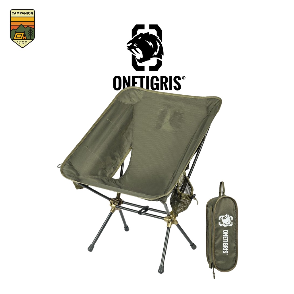 Onetigris Portable Camping Chair 04 RG เขียว รุ่นเตี้ย เก้าอี้เฟรมอัลลอย รับน้ำหนัก 300 Kg. (CE-ZDY04-RG)