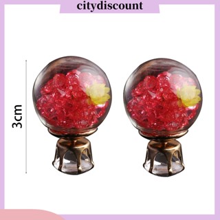 &lt;citydiscount&gt;  City_ ต่างหูสตรีแบบแป้นประดับเพชรเทียมต่างหู