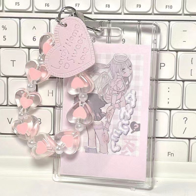 พวงกุญแจอะคริลิคใส พร้อมจี้คริสตัลน่ารัก สําหรับใส่โฟโต้การ์ด ไอดอล ของสะสม - รูปที่ 4