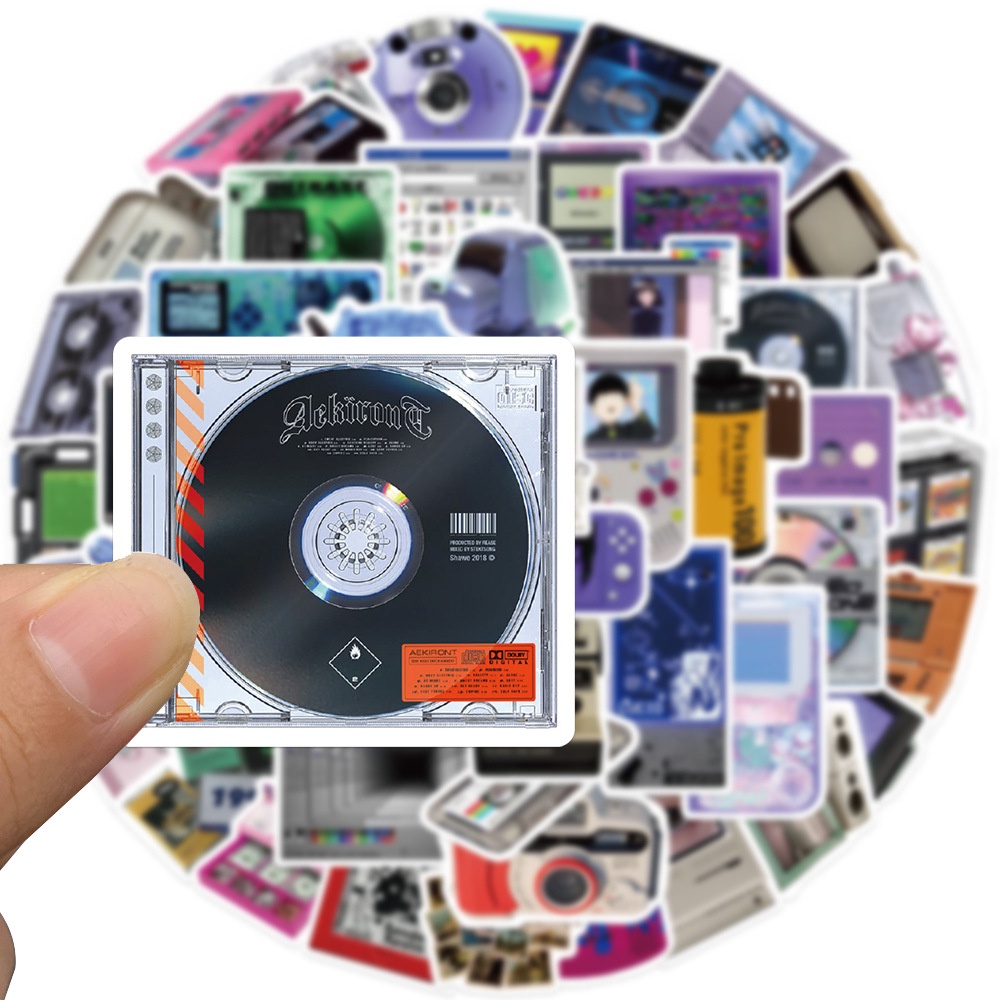 พร้อมส่ง ยุค80 ยุค70 อุปกรณ์ย้อนยุค ฟิล์ม kodak เทปคาสเซ็ท สติ๊กเกอร์ sticker gameboy 50ชิ้น