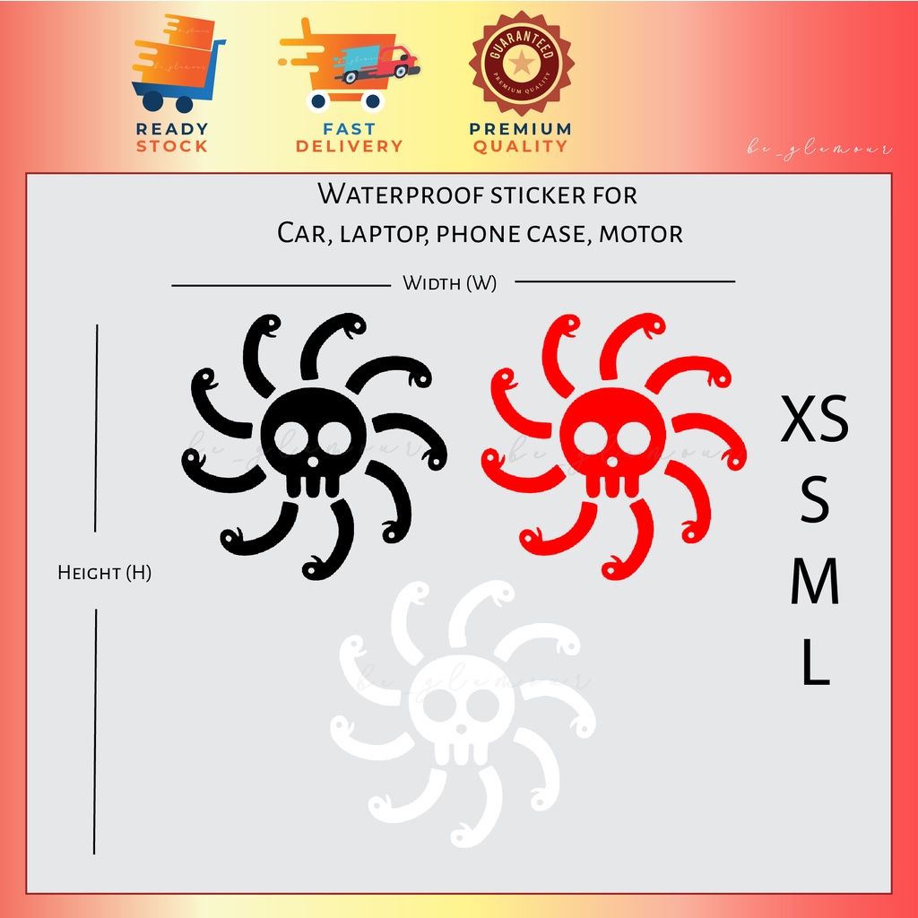 One Piece Kuja Pirates สติกเกอร์สะท้อนแสง boa hancock pirate empress stiker Kereta กันน้ํารถมอเตอร์ไ