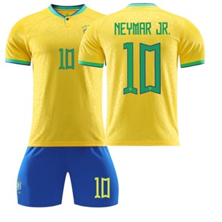 เสื้อกีฬาแขนสั้น ลายทีมชาติฟุตบอลบราซิล No.10 Neymar 2022 ชุดเหย้า สําหรับผู้ชาย