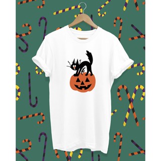 เสื้อยืด Halloween Black Cat Halloween T-shirt ฮัลโลวีน แมวดำ