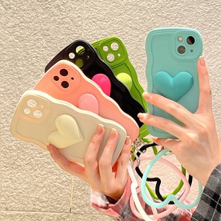 เคสโทรศัพท์มือถือ ซิลิโคนนิ่ม TPU ลายหัวใจน่ารัก พร้อมสายคล้องมือ สําหรับ VIVO X21UD X23 X27 X27 pro X30 X30 pro X50 X50 pro