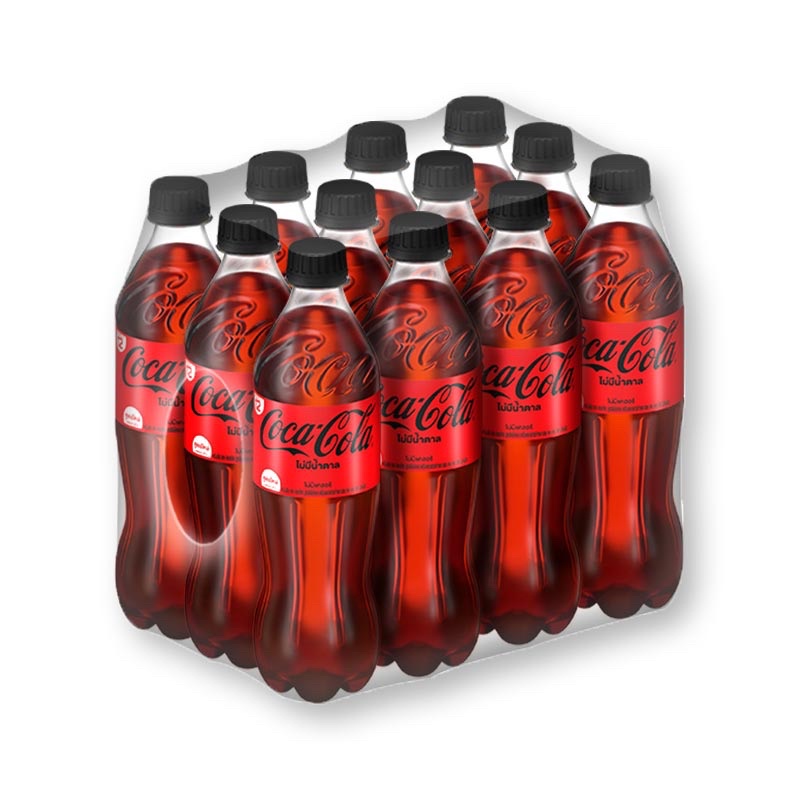 Coca Cola Zero Sugar โค้ก น้ำอัดลม สูตรไม่มีน้ำตาล ขนาด 450 มล. x 12 ขวด