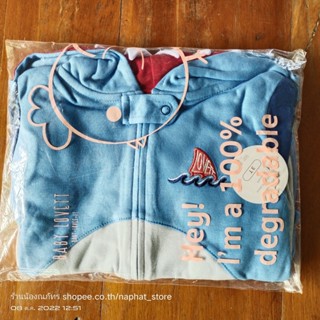 ชุดนอนฉลามสีฟ้า ไซส์ 2T, 3T ของใหม่ 14 Shark wave - Hoodie Babylovett