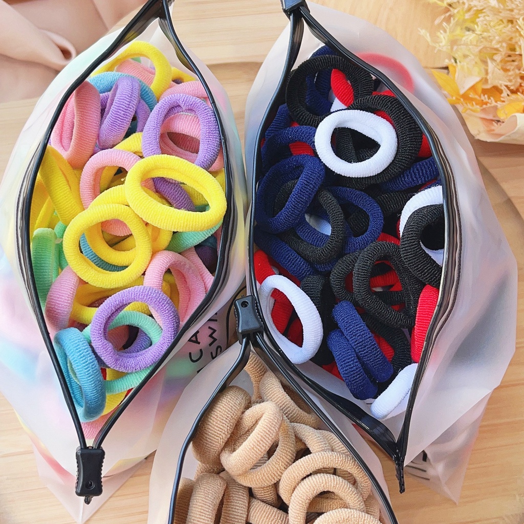 ยางรัดผมเกาหลีสําหรับเด็กผู้หญิง Soft No Tangle Ponytail Holders Baby Headbands Set
