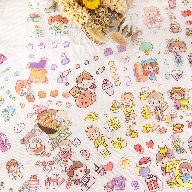 ชุดสติกเกอร์ PET กันน้ํา ลายการ์ตูน แบบยาว รูปที่ 8