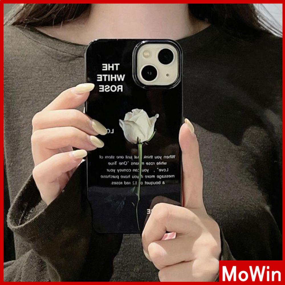Mowin - เข้ากันได้สำหรับ 15 เคสไอโฟน11 เคสโทรศัพท์ iphone 14 pro max 14 Plus สำหรับ 14 Pro Max เคส iphone TPU เคสนุ่ม สีดำเงา กุหลาบดำ ดอกไม้กันกระแทกกล้องป้องกันสำหรับ iPhone 13 Pro max 12 Pro Max 11 Pro max xr xs max 7Plus 7 8