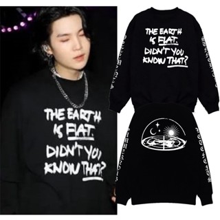 Bangtan suga Earth เสื้อกันหนาว ส้นแบน คอนเสิร์ต