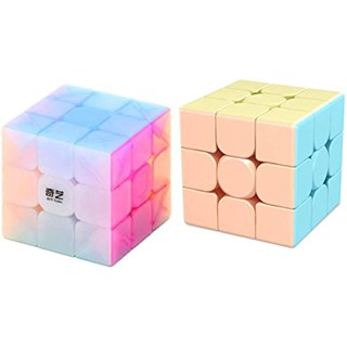 ชุดลูกบาศก์ปริศนา Moyu Macaron Meilong 3x3 พร้อม Qiyi Cube Warrior W 3x3 สําหรับเด็ก