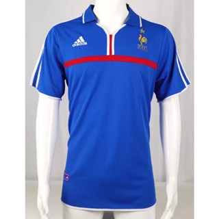 เสื้อกีฬาแขนสั้น ลายทีมชาติฟุตบอล France Home Jersey S-XXL 2000 AAA สไตล์วินเทจ