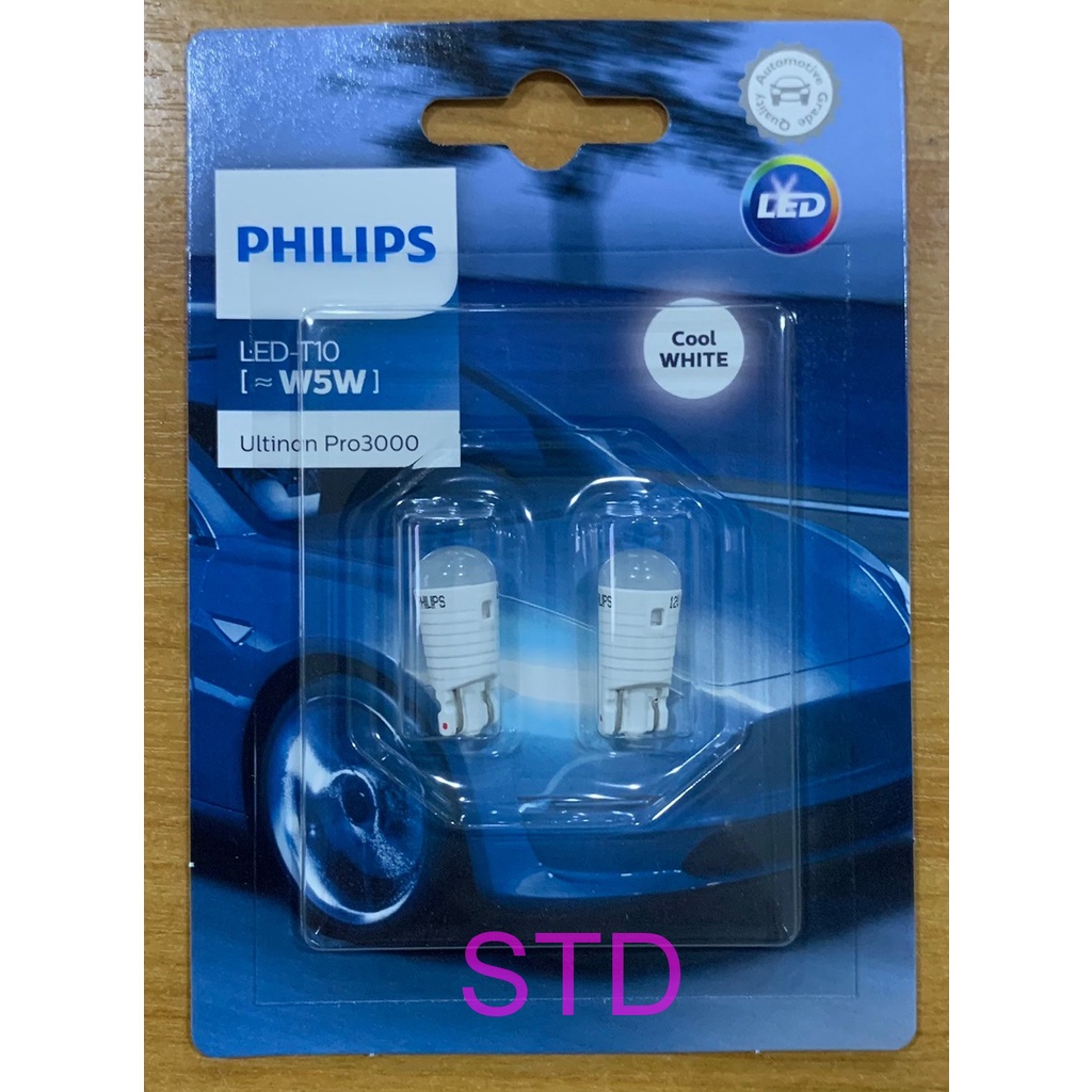 Philips T10 LED 6000k หลอดไฟสัญญาณ (Signal Lamps) (ไฟหรี่, ไฟส่องป้ายทะเบียน, ไฟในห้องโดยสาร)