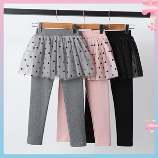 Girls autumn new leggings fake two-piece skirt spring and autumn girls Korean style mesh leggings