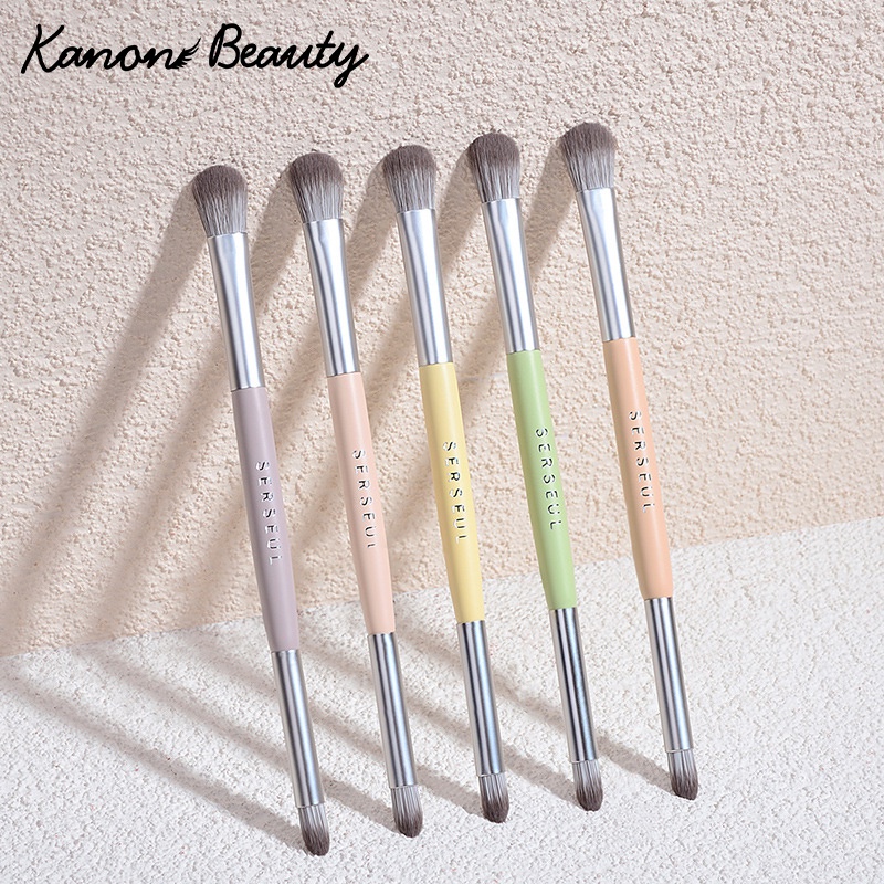 Professional Double Head Natural Eye แปรงแต่งหน้าอายแชโดว์ Contour Blending Smokey Make Up Beauty Make Up แปรงเครื่องมือ
