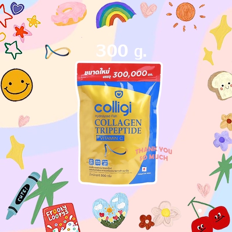 Amado Colligi Collagen Tripeptide +VitaminC ถุงเติม 300กรัม