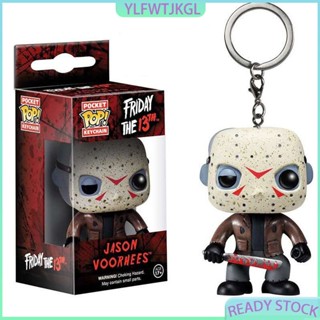 พวงกุญแจ จี้ตุ๊กตา Funko Pop Funko Pop Friday 13th Jason สีขาว สําหรับห้อยกระเป๋า