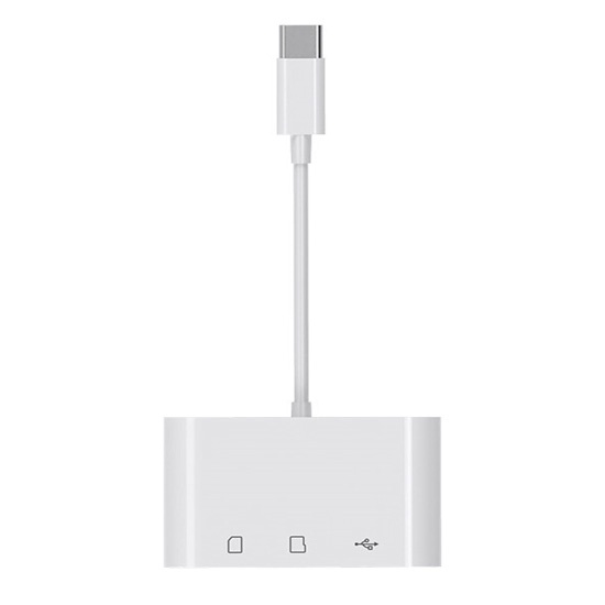 OTG Type C to SD Card Camera Reader 2 in 1  โอนรูปเข้า โทรศัพท์ หรือ คอมพิวเตอร์ ผ่านหัวเสียบ Type C สายยาว 120 มม