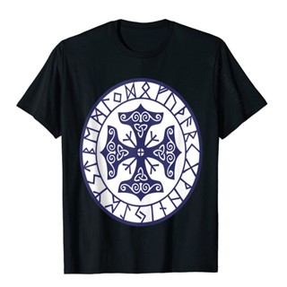 ขายดี!เสื้อท็อป ผ้าฝ้าย พิมพ์ลาย Vikings Norse Viking Style สําหรับผู้ชาย &amp;amp; เสื้อยืดลําลอง แขนสั้น พิมพ์ลาย huom DHI