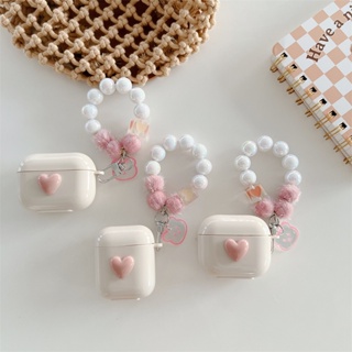 เคสหูฟัง ลายหัวใจ สีชมพู สําหรับ AirPods Pro 2 AirPods 1 2 3