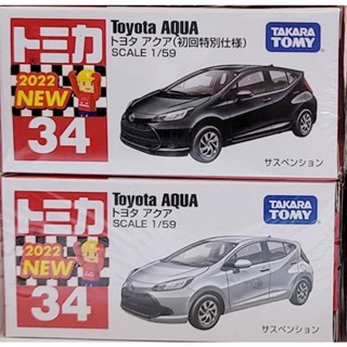 Tomica Takara Tomy Toyota Aqua No.34 (First Lot) โทมิก้า โทมี่ รถเหล็ก รถของเล่น