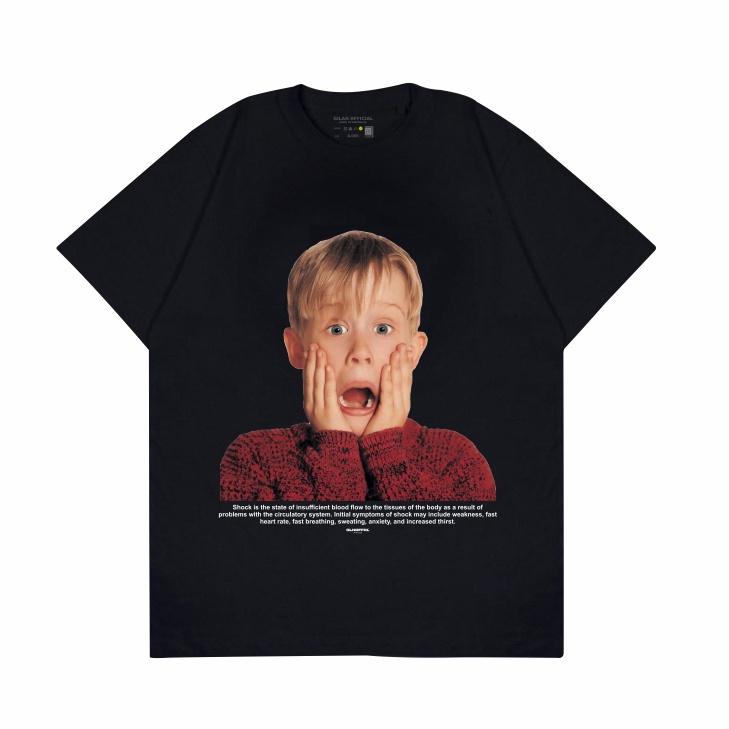 เสื้อยืด Gilan Distro Unisex Streetwear Motif Image Shock Home Alone