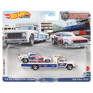 Hot Wheels Premium Team Transport 72 Plymouth Cuda FC และ Retro Rig Hotwheels Die-Cast Car Culture