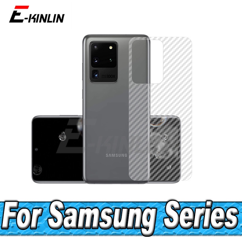 ฟิล์มกันรอยหน้าจอ ด้านหลัง คาร์บอนไฟเบอร์ 3D สําหรับ Samsung Galaxy Note 20 10 9 S24 S23 S22 S21 S20 Ultra FE S10 Lite 5G Plus 5 ชิ้นต่อล็อต