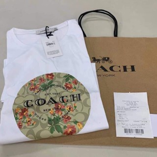 Coachi เสื้อยืดลําลอง แขนสั้น คอกลม พิมพ์ลาย ขนาดใหญ่ แฟชั่นสําหรับผู้ชาย และผู้หญิง พร้อมแท็ก S-5X 02