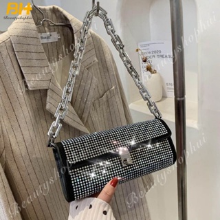 Full Diamond Underarm Bag Baguette Bag French Niche 2022 Fashion Shoulder Bag Womens Small Chain Bags
