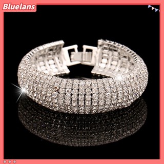 สร้อยข้อมือกำไลข้อมือสตรีโรมันตาข่ายสีทองสีเงิน Rhinestone