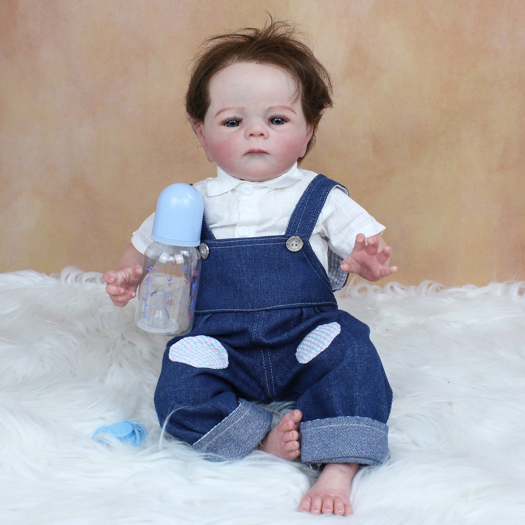 ตุ๊กตาเด็กทารกเสมือนจริง ซิลิโคนนุ่ม รูปเอลฟ์ 3D ขนาด 50 ซม. สําหรับเด็กผู้หญิง และเด็กผู้ชาย