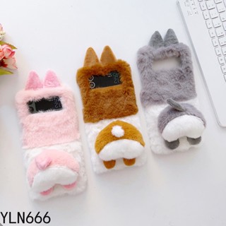 เคสโทรศัพท์มือถือ ผ้ากํามะหยี่ขนนิ่ม ขนนิ่ม ลายน่ารัก 3D อบอุ่น แฟชั่น สําหรับ Samsung Galaxy Z Flip 3 5G Z Flip 4 5G ZFlip2